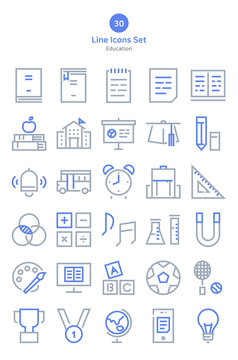 Education outline icons set.