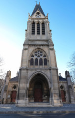 Fototapeta na wymiar The Church Saint-Denis-de-L Estree is a monument in the municipality of Saint-Denis , Ile-de-France.