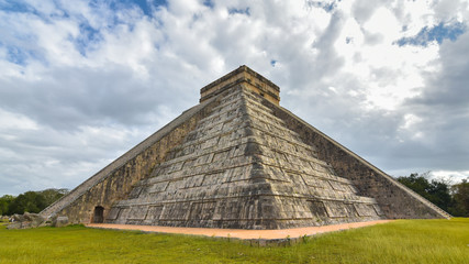 Temple of Kukulkan - a Mesoamerican step-pyramid that is the main tourist attraction at the Chichen Itza archaeological site in Yucatan, Mexico.