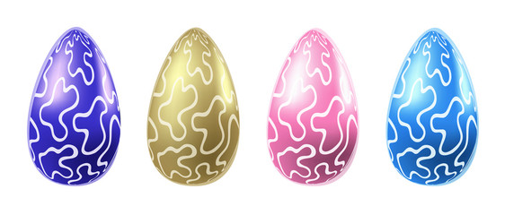 Vector set of colorful easter realistic eggs 