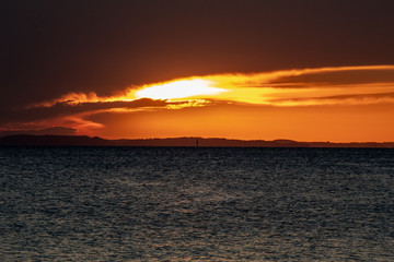 sunset over the sea