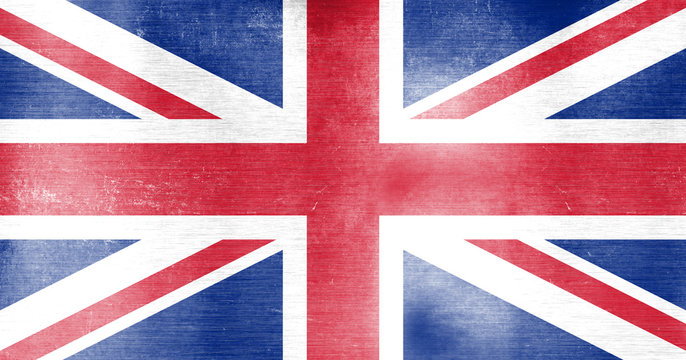 Flag Of Great Britain. Steel flag. Vector. Big details.