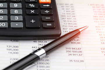 Items for business on a light background on the table, view from the top