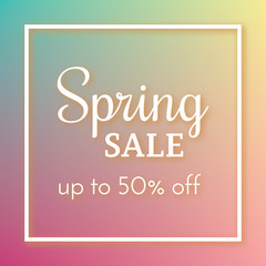 Spring Sale Banner on colorful background