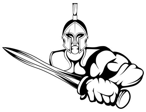 spartan warrior mascot logo , vector graphic to design