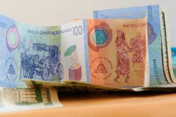 Nicaragua currency money theme