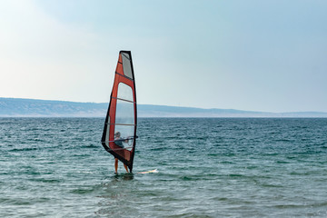 learning Windsurfing on the Adriatic Sea