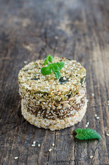 Healthy vegetarian cereal snacks concept.