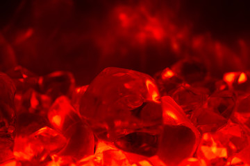 Wall Mounted Electric Fireplace with Red Color Artificial Fake Flames. 