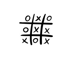 Drawing of a deadlocked tick tack toe game, vector illustration