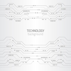 Circuit board texture on the white background. Abstract digital modern concept style. High tech vector illustration