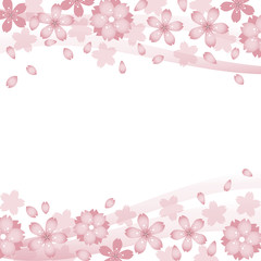 Fototapeta na wymiar Sakura, cherry blossom border - spring, pastel, flowers background