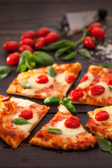 Fresh Vegetable and Cheese Pizza on Wooden Surface