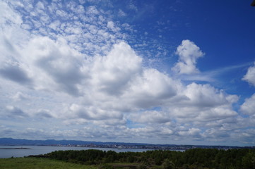 blue sky and clouds