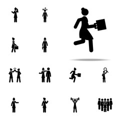 businesswoman, run icon. businesswoman icons universal set for web and mobile
