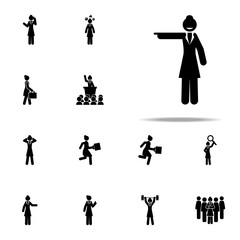 businesswoman, pointing icon. businesswoman icons universal set for web and mobile