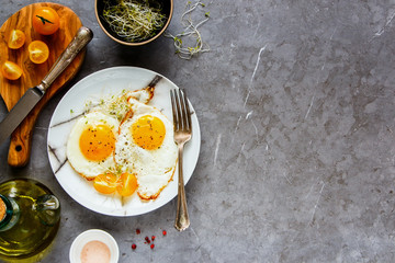 Breakfast with fried eggs