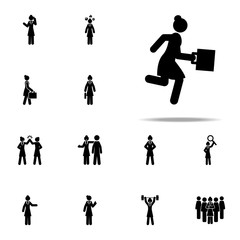businesswoman, running icon. businesswoman icons universal set for web and mobile