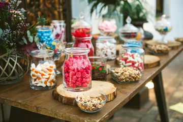 Fotobehang sweets candy bar weddings, goodies © saragraphika