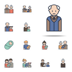 granddad cartoon icon. Family icons universal set for web and mobile