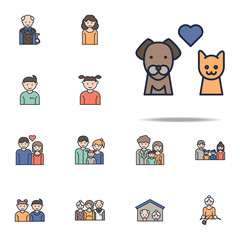 love cats and dogs cartoon icon. Family icons universal set for web and mobile