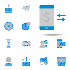 Mobile , transactions, money icon. Finance & Money icons universal set for web and mobile