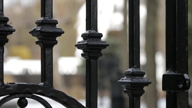 Rod Iron gate close up move