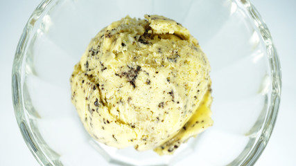 closeup Ice cream cookies & Cream, Food concept, Top view Blank for design..