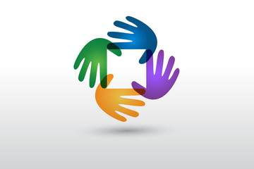 Logo handshake business fourth people vector