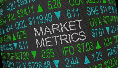Market Metrics Measure Growth Stock Investments 3d Illustration
