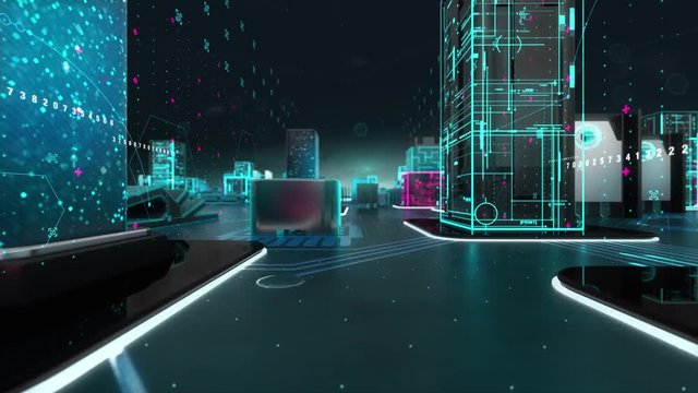 Unmanned vehicle with digital technology concept