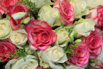 Pink and white wedding flowers