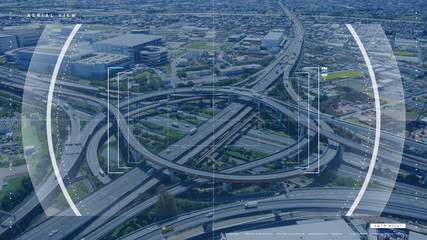 高速道路　空撮　画面