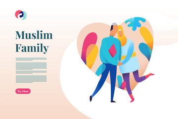 Muslim Couple Falling love