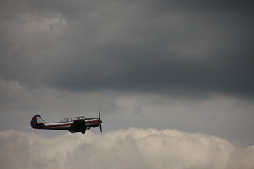 old plane in flight