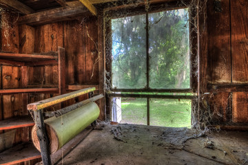 Abandoned ol workshop, filled with dust a memories from the past
