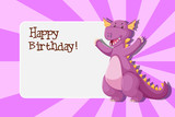 A dinosaur on birthday template