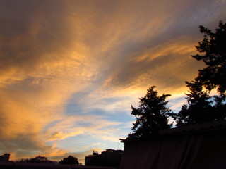 swirling orange clouds