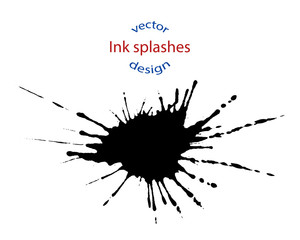 Vector spray, ink, paint, dirt, blot. Design element isolated on light background.