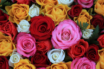 Mixed wedding roses