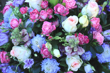 Wedding flowers in pink and blue
