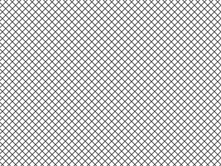 Vector illustration of simple lines of diagonal monochrome cells, squares, grid pattern. Black and white texture for the background. Isolated object.