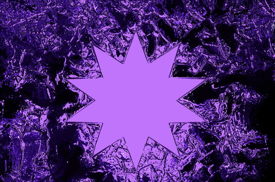 Abstract background in cold color with a ten-pointed star in the center.