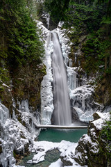Fototapeta premium Cascade falls regional park in Deroche, British Columbia
