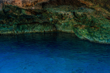Cenote Dos Ojos with clear blue water