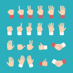 hand expression with various style - vector illustration