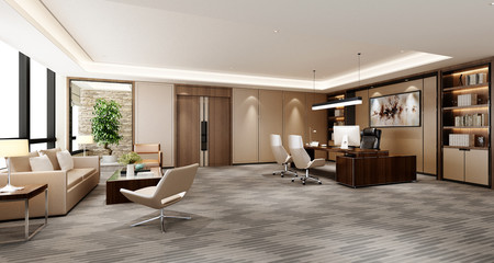 3d render of working office