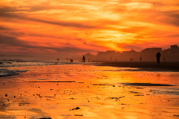 bright orange sky sunset