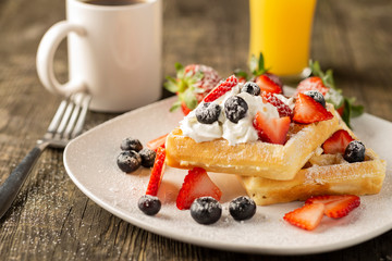 Belgian Waffle Breakfast
