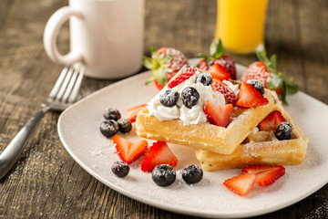 Belgian Waffle Breakfast
